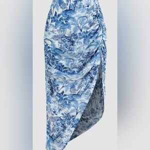 *NWT* Cider Size 4X Woven Landscape Painting Ruched Skirt